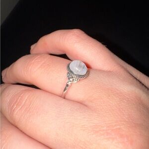 Elegant Silver Moonstone Ring size 8